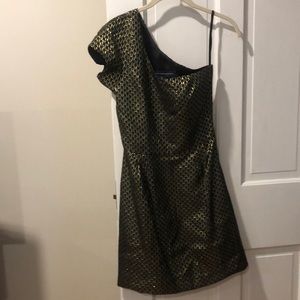 French connection gold and black brocade mini